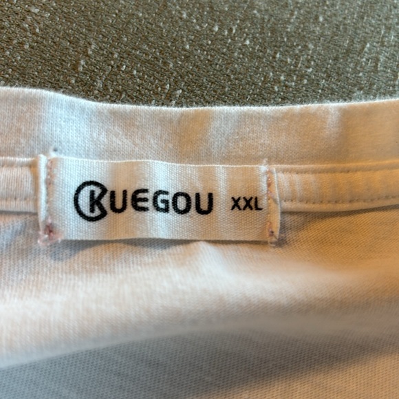 Kuegou Men's Long Sleeved, 100% Cotton, White T-Shirt, Size XXL - Picture 6 of 9